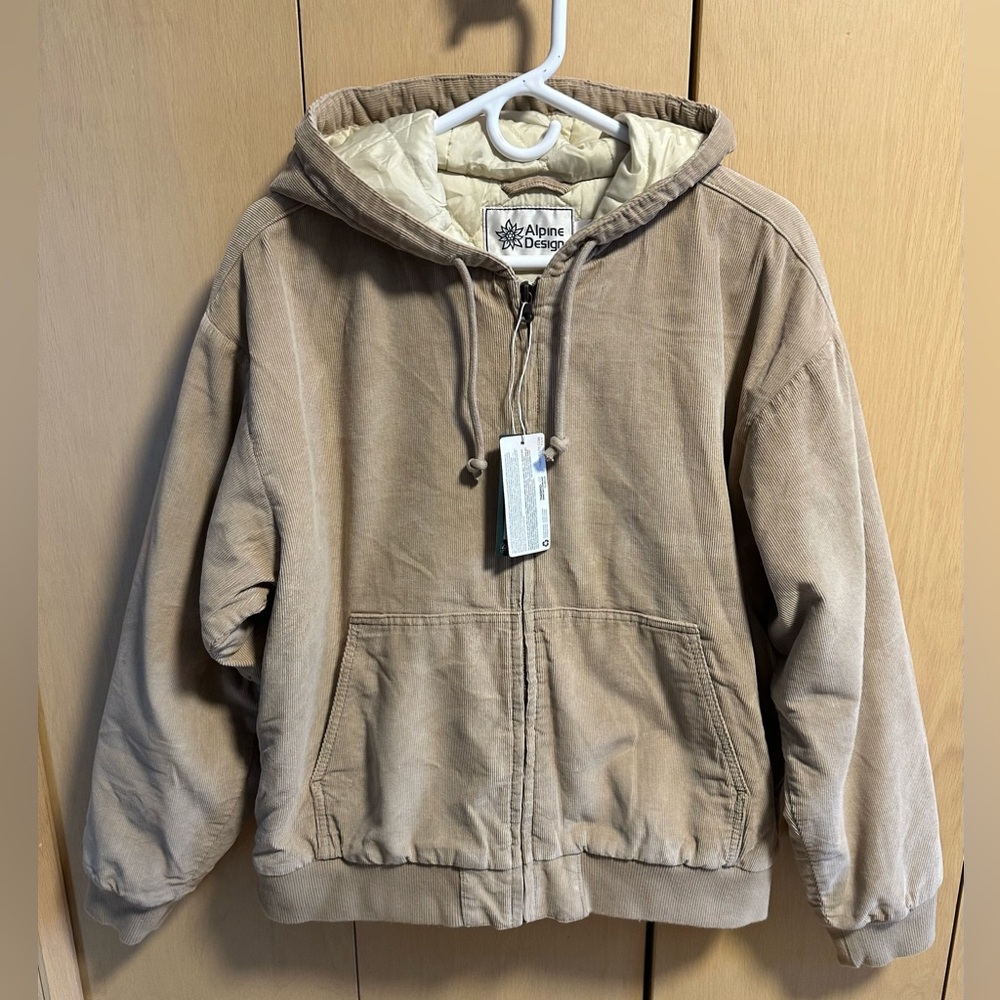 Alpine Design Corduroy Quilted Lined Full-Zip Jacket with Hood - NWT